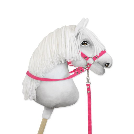 Hobby Horse reins for halters - dark pink