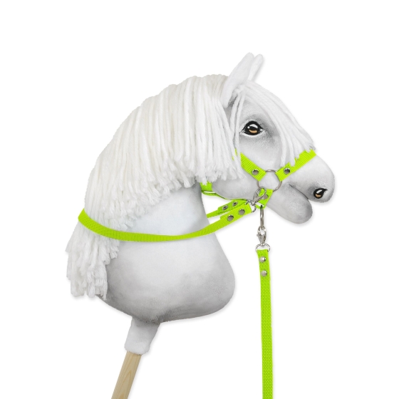 Hobby Horse reins for halters - neon green