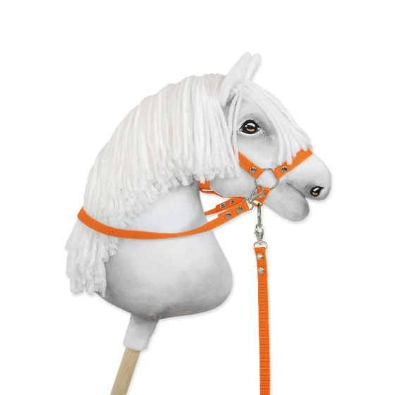 Hobby Horse reins for halters - orange