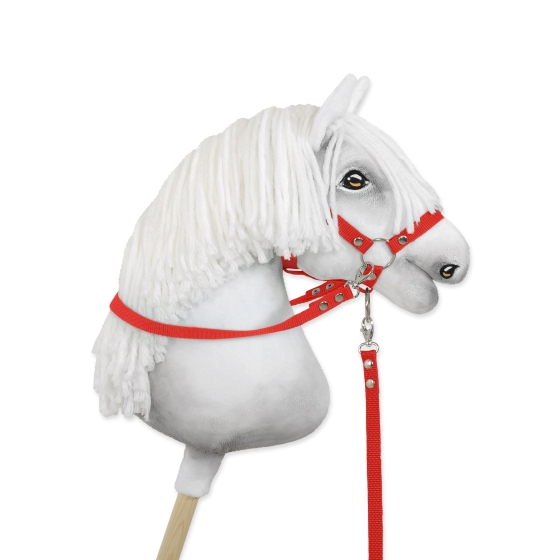 Hobby Horse reins for halters - red