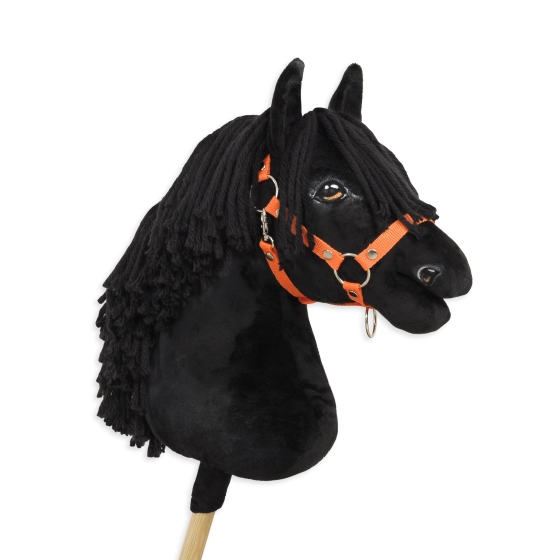 Hobby horse in black with halter
