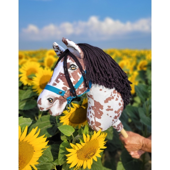 Hobby Horse - brown leopard horse with a black mane A3