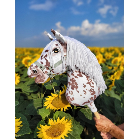 Hobby Horse Brown leopard horse White Mane A3