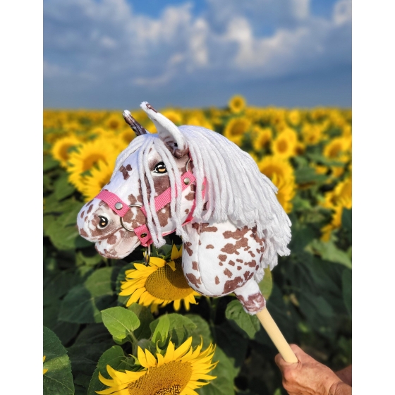 Hobby Horse - brown leopard with a white mane A4