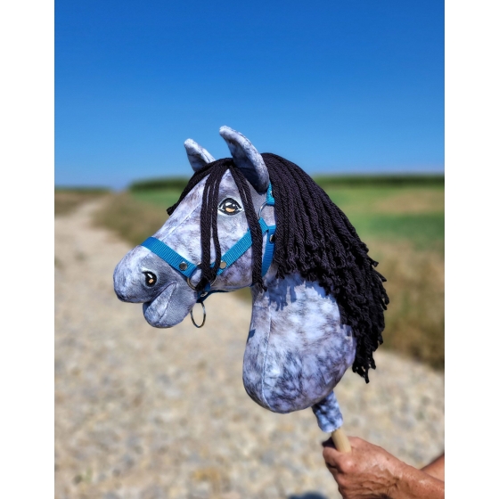 Hobby Horse - dapple grey horse with a black mane A3