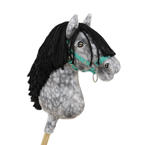 Hobby Horse - dapple grey horse with a black mane A3