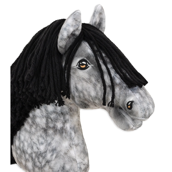 Hobby Horse - dapple grey horse with a black mane A3