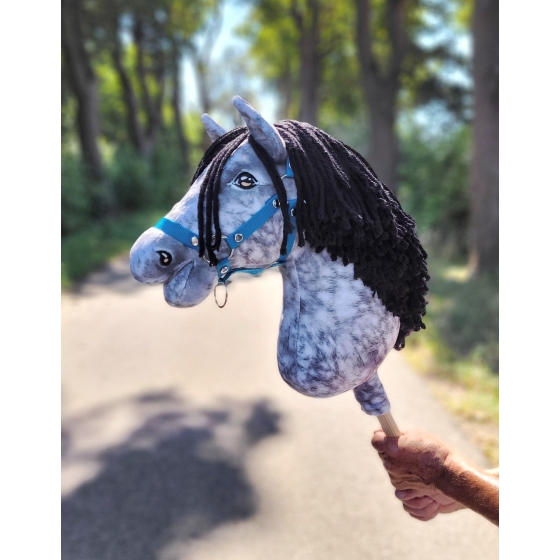 Hobby Horse - dapple grey horse with a black mane A3