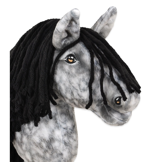 Hobby Horse - dapple grey horse with a black mane A4