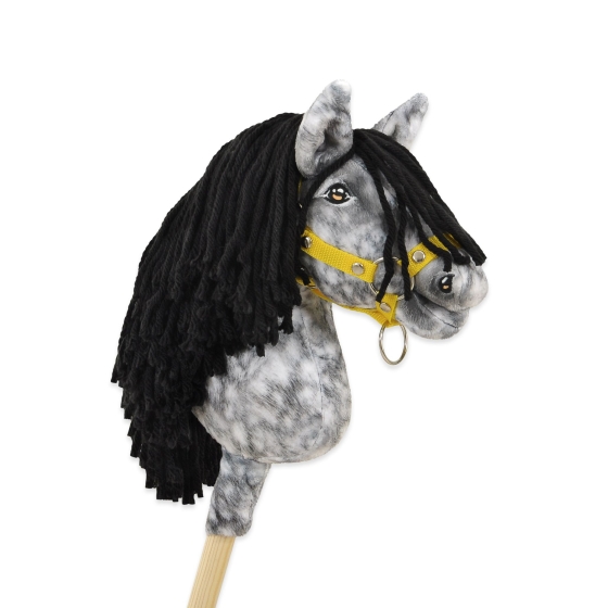 Hobby Horse - dapple grey horse with a black mane A4