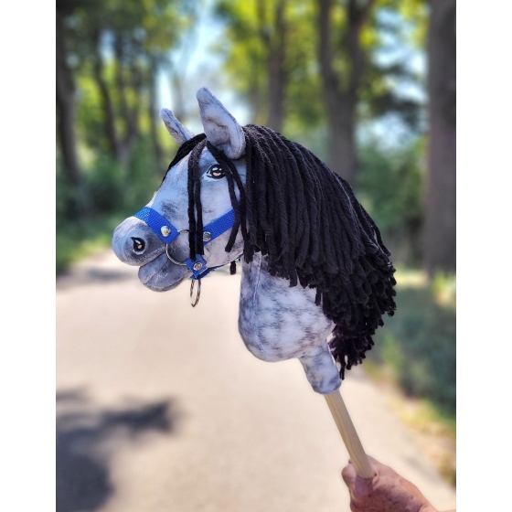 Hobby Horse - dapple grey horse with a black mane A4