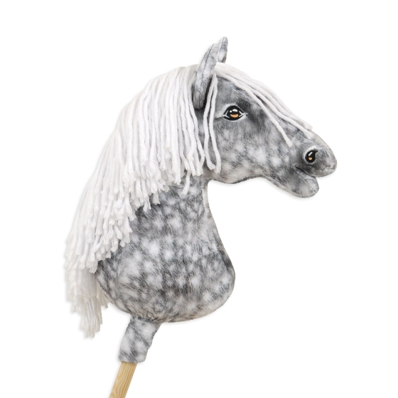 Hobby Horse - dapple grey horse with a white mane A3