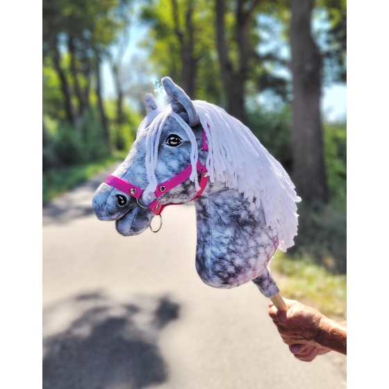 Hobby Horse - dapple grey horse with a white mane A3