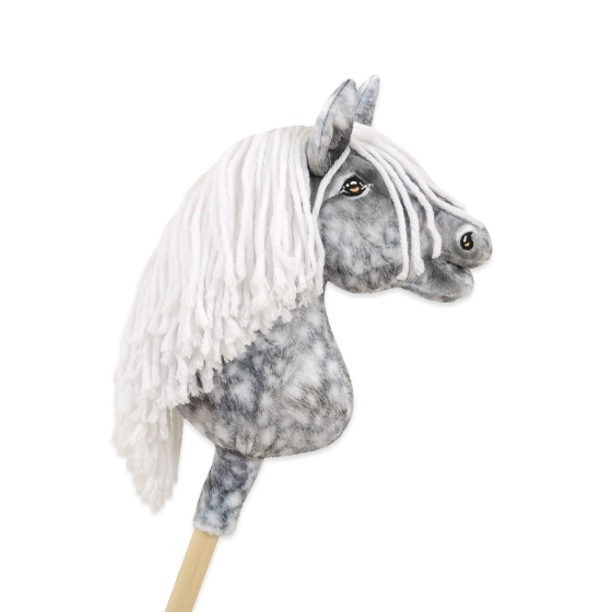 Hobby Horse - dapple grey horse with a white mane A4