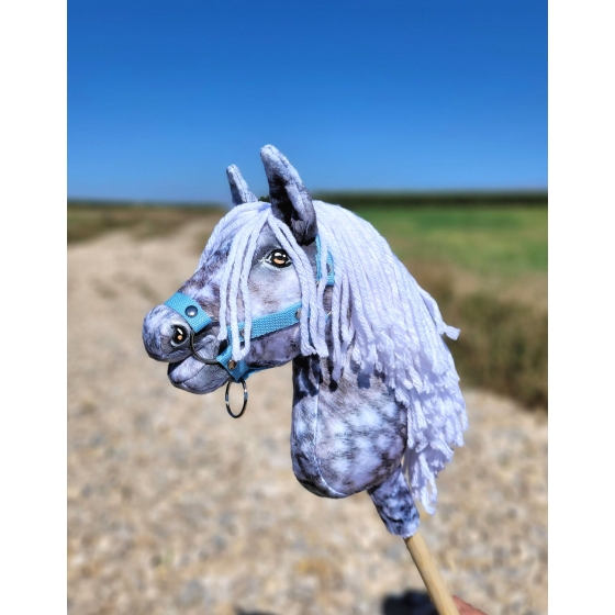 Hobby Horse - dapple grey horse with a white mane A4
