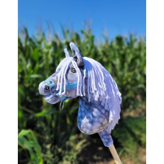 Hobby Horse - dapple grey horse with a white mane A4