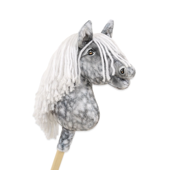 Hobby Horse - dapple grey horse with a white mane A4