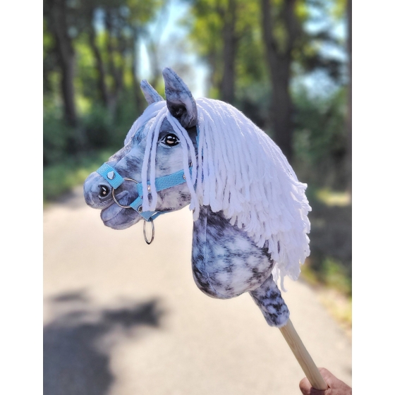 Hobby Horse - dapple grey horse with a white mane A4