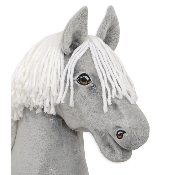 white mane hobby horse in gray