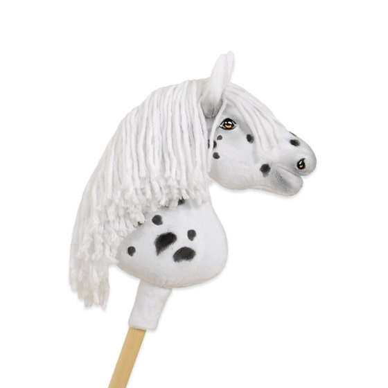 White Stick horse with black spots