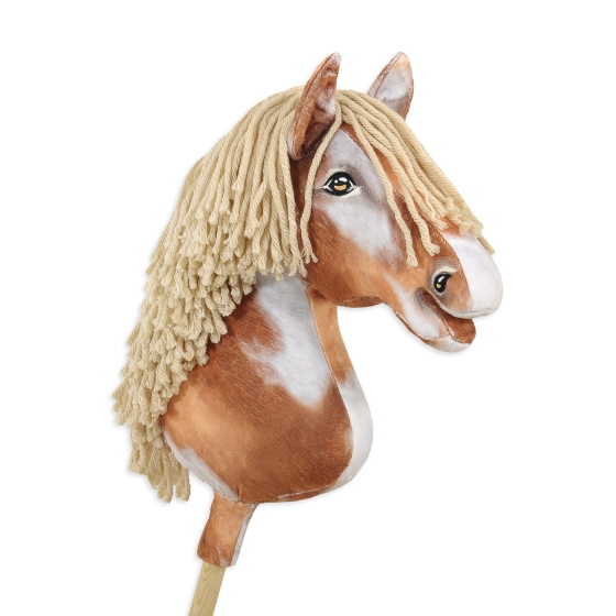Hobby Horse - tobiano bay horse with a beige mane A3