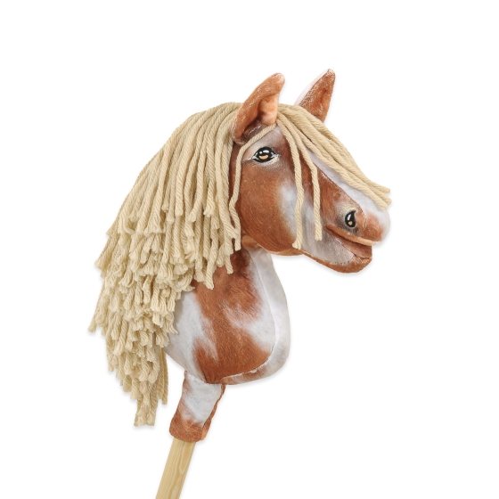 Hobby Horse - tobiano bay horse with a beige maneA4