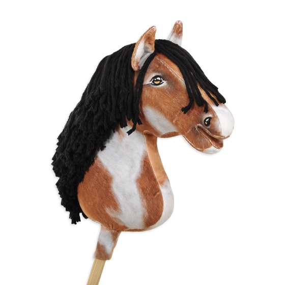 Hobby Horse - tobiano bay horse with a black mane A3