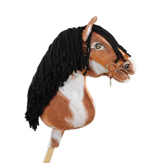 Hobby Horse - tobiano bay horse with a black mane A3