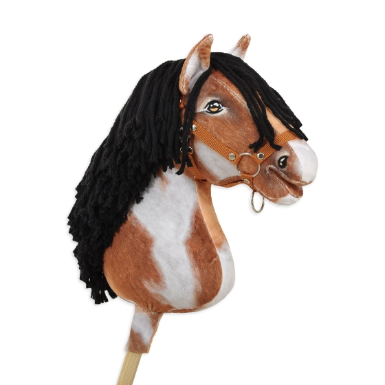 Hobby Horse - tobiano bay horse with a black mane A3
