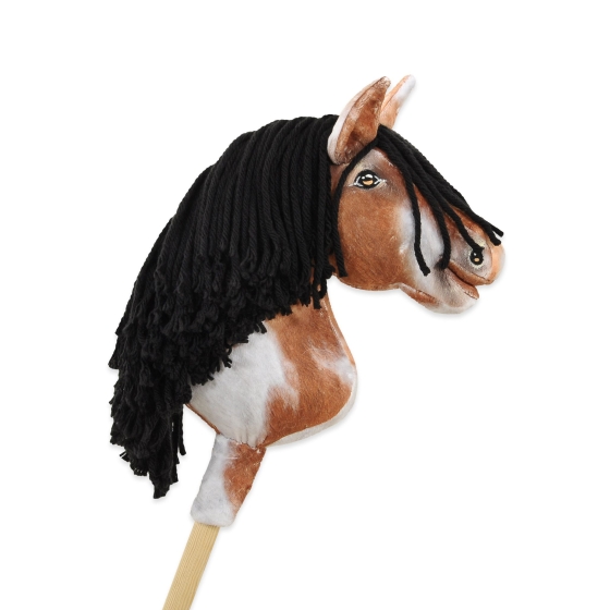 Hobby Horse - tobiano bay horse with a black maneA4