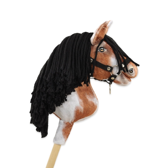 Hobby Horse - tobiano bay horse with a black maneA4