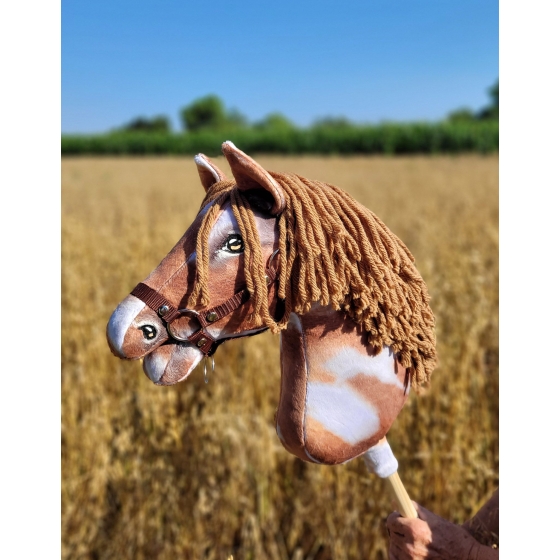 Hobby Horse - tobiano bay horse with a brown mane A3