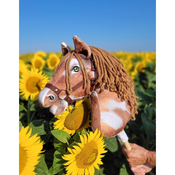 Hobby Horse - tobiano bay horse with a brown mane A3