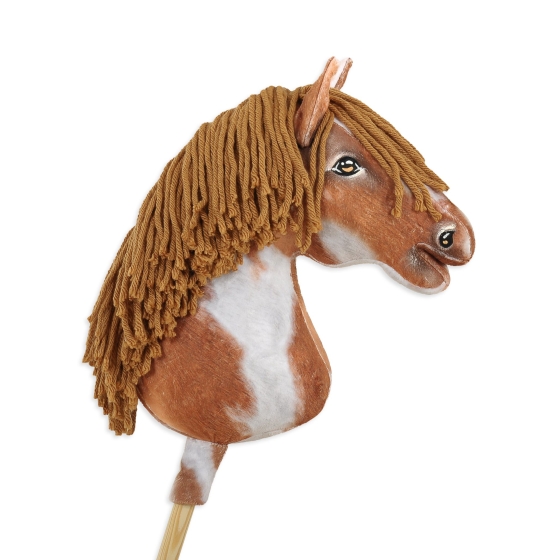 Hobby Horse - tobiano bay horse with a brown mane A3