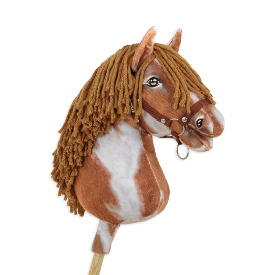 Hobby Horse - tobiano bay horse with a brown mane A3