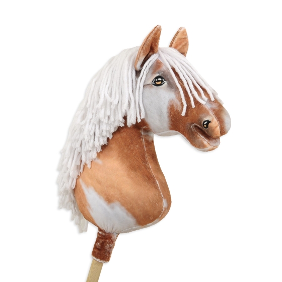 Hobby Horse - tobiano bay horse with a white mane A3