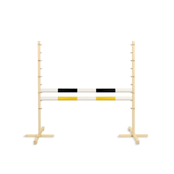 Jumping obstacle for Hobby Horse 120cm, with two beams black and yellow