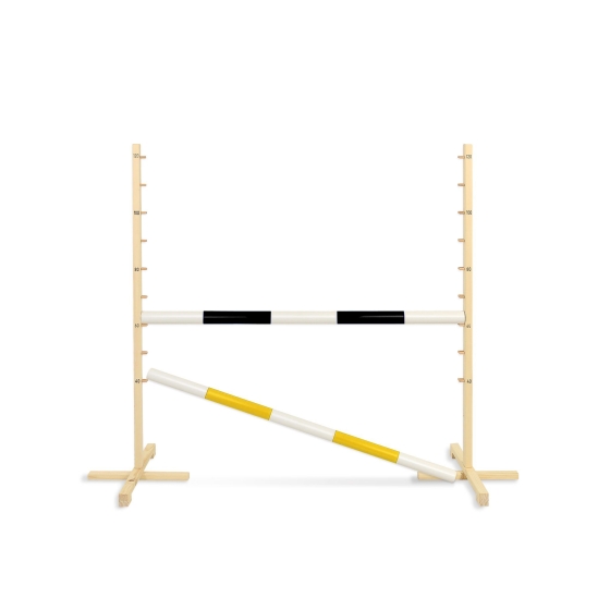 Jumping obstacle for Hobby Horse 120cm, with two beams black and yellow