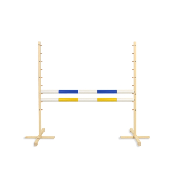 Jumping obstacle for Hobby Horse 120cm, with two beams - blue and yellow