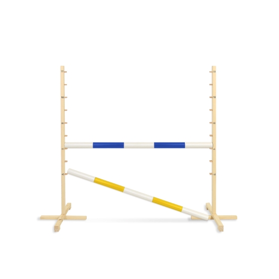 Jumping obstacle for Hobby Horse 120cm, with two beams - blue and yellow