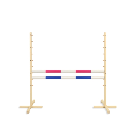 Jumping obstacle for Hobby Horse 120cm, with two beams pink and blue