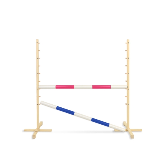 Jumping obstacle for Hobby Horse 120cm, with two beams pink and blue