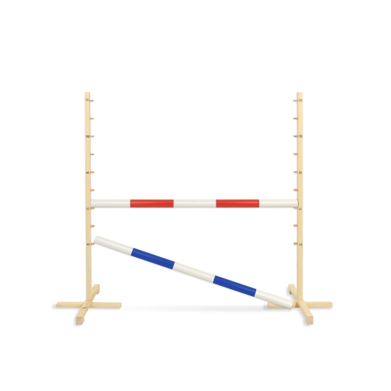 Jumping obstacle for Hobby Horse 120cm, with two beams red and blue