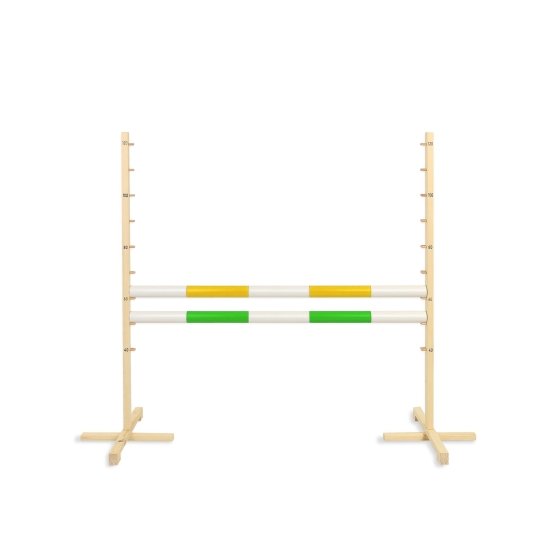 Jumping obstacle for Hobby Horse 120cm, with two beams yellow and green
