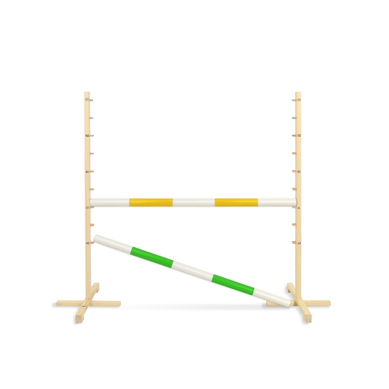 Jumping obstacle for Hobby Horse 120cm, with two beams yellow and green