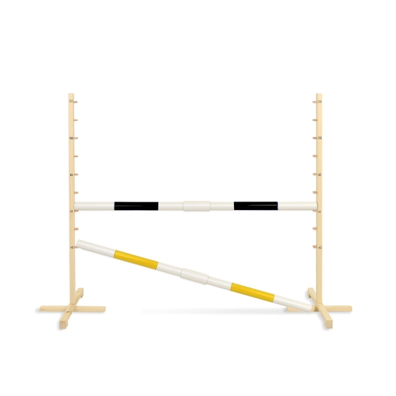 Jumping obstacle for Hobby Horse 160 cm, h-120 cm, with two bars black and yellow