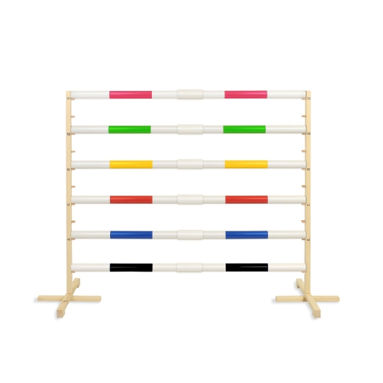 Jumping obstacle for Hobby Horse 160 cm, h-120 cm, with two bars black and yellow