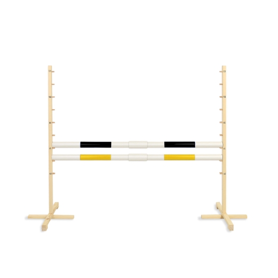 Jumping obstacle for Hobby Horse 160 cm, h-120 cm, with two bars black and yellow