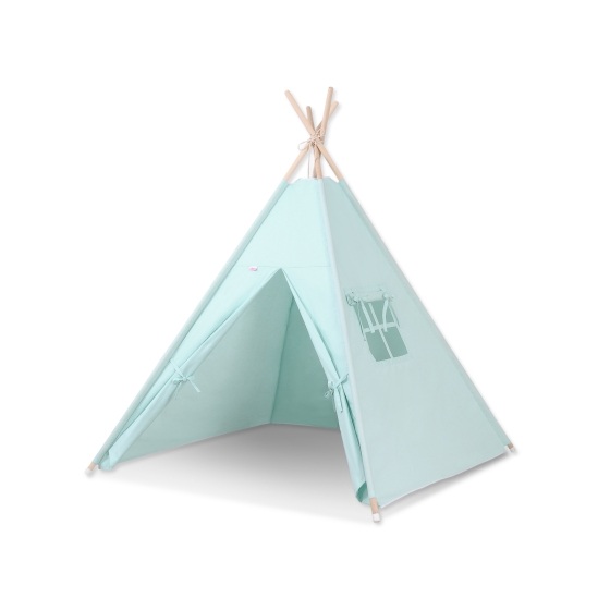 Kids Teepee Tent + decorative feathers- mint
