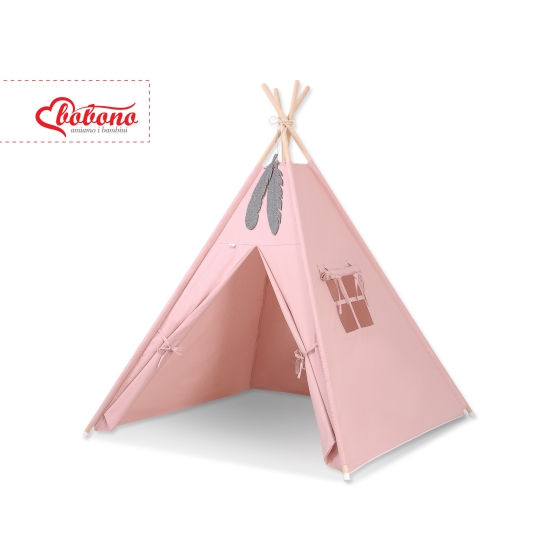 Kids Teepee Tent + decorative feathers- pastel pink